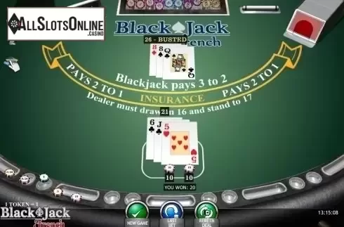 Game Screen. Blackjack French (iSoftBet) from iSoftBet