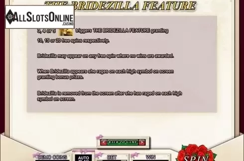 Screen2. Bridezilla from Microgaming