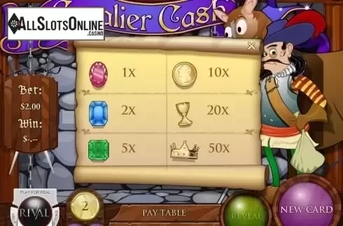 Screen2. Cavalier Cash Scratch and Win from Rival Gaming