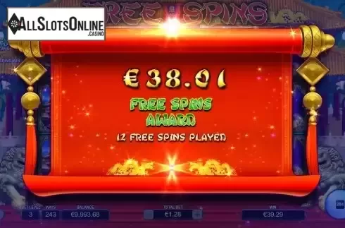 Win Free Spins screen