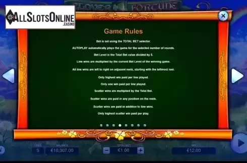 Game Rules screen