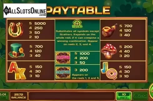 Pay Table screen