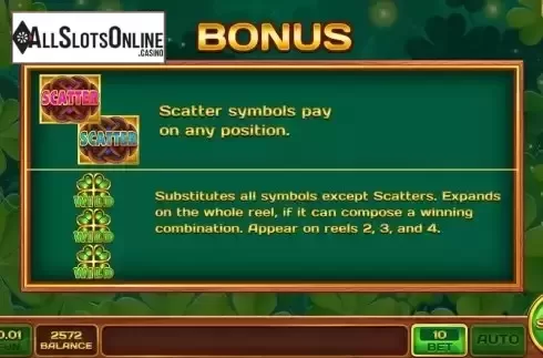 Game Features screen