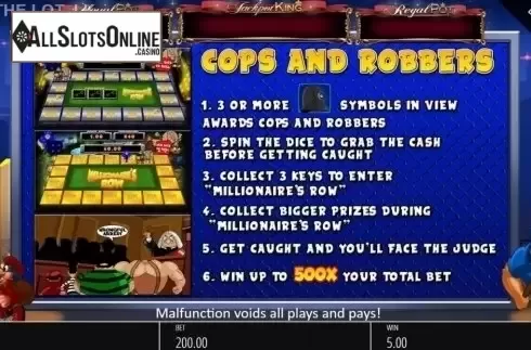 Features 3. Cop the Lot Jackpot King from Blueprint