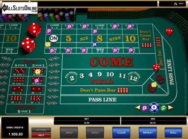 Game Screen. Craps (Microgaming) from Microgaming