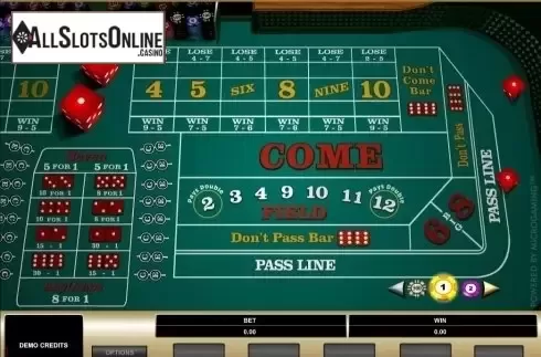 Game Screen. Craps (Microgaming) from Microgaming