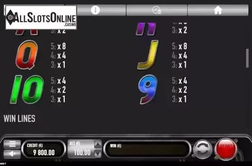 Paytable screen 2
