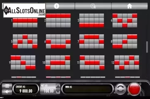 Paylines screen