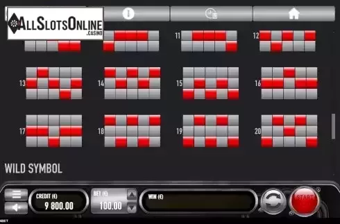 Paylines screen 2