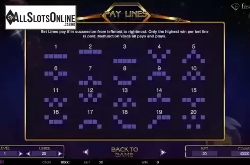 PayLines Screen