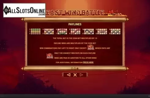 Paylines. East Wind Battle from Skywind Group