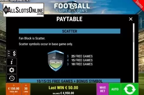 Symbols 2. Football Super Spins from Gamomat