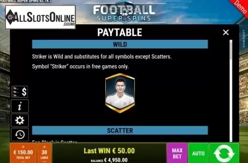 Symbols. Football Super Spins from Gamomat