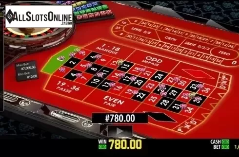 Game Screen 2. French Roulette Privee from World Match
