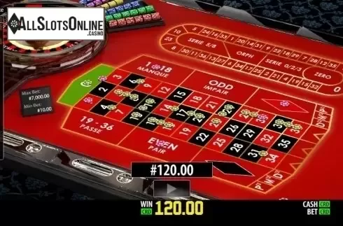 Game Screen 3. French Roulette Privee from World Match