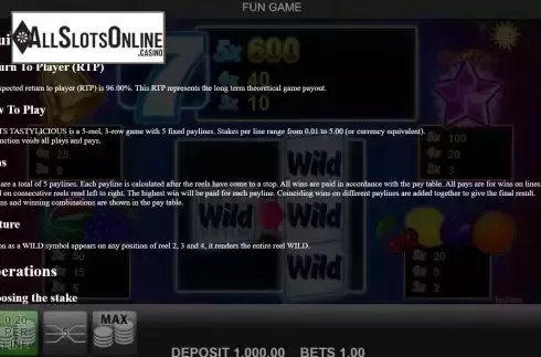 Game Rules screen
