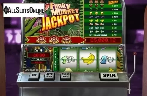 Game Workflow screen. Funky Monkey Jackpot from Playtech