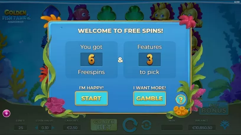 Golden Fish Tank 2 Gigablox slot screenshot 4