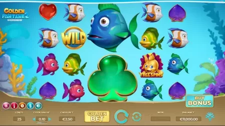 Golden Fish Tank 2 Gigablox slot screenshot 1