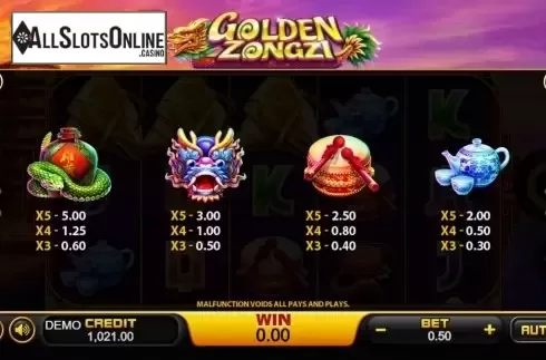Symbols. Golden Zongzi from PlayStar