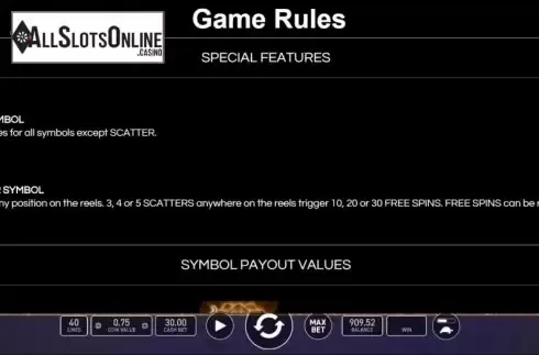 Game Rules. Good Luck 40 from Wazdan