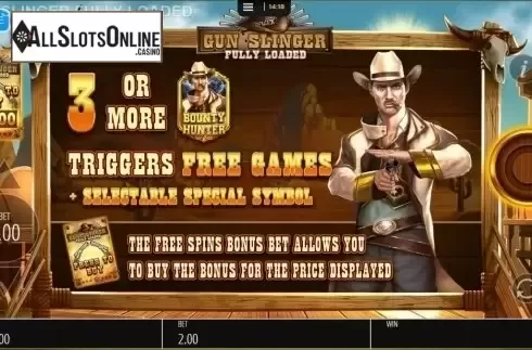Start Screen. Gun Slinger Fully Loaded from Blueprint
