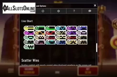Paylines screen