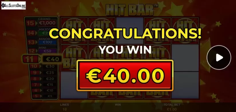 Total Win in Respins Feature Screen