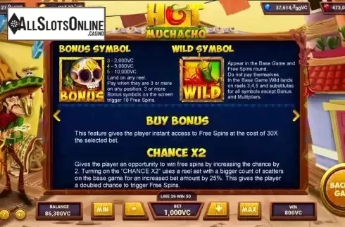 Features screen