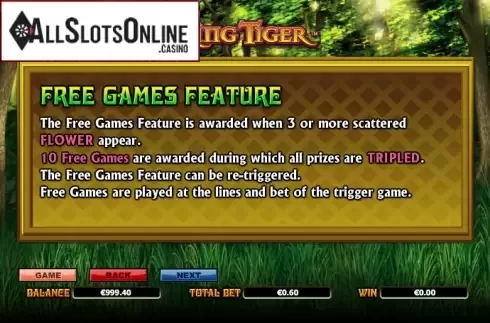 Paytable 3. King Tiger from NextGen