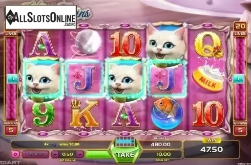 Win Screen . Kitty Twins from GameArt