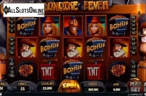 Reel screen. Klondike Fever from Capecod Gaming