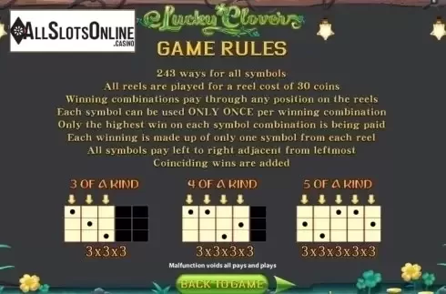 Paylines. Lucky Clover (SimplePlay) from SimplePlay