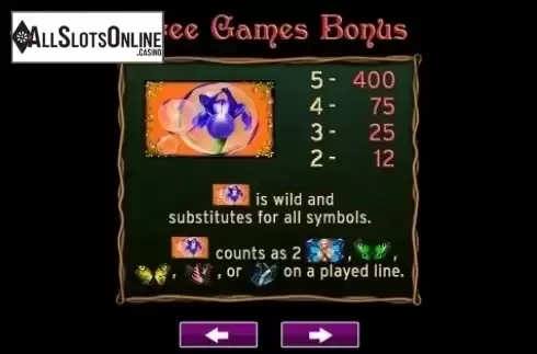 Paytable 1. Madame Monarch from High 5 Games