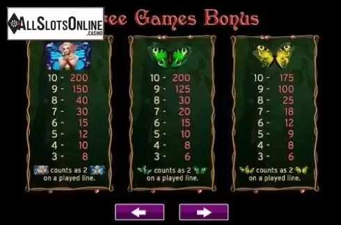 Paytable 2. Madame Monarch from High 5 Games
