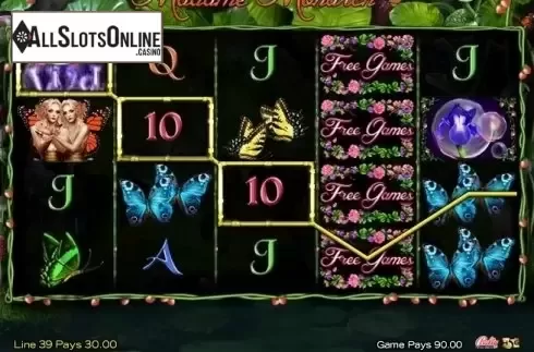 Win Screen. Madame Monarch from High 5 Games