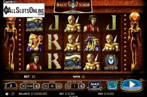 Game Workflow screen. Magic Scarab Reveal from Game360