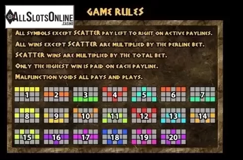 Paytable 1. Mayan Gold (Ka Gaming) from KA Gaming
