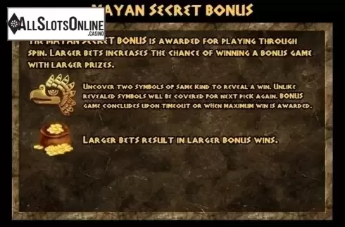 Paytable 4. Mayan Gold (Ka Gaming) from KA Gaming