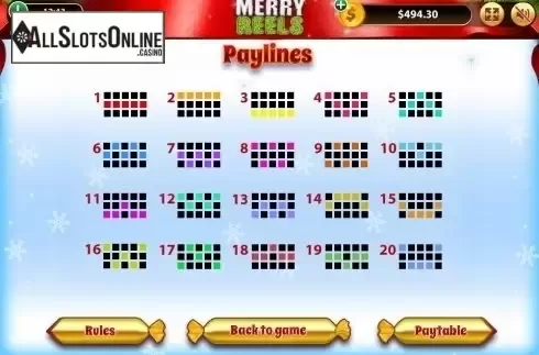 Paytable 4. Merry Reels from Bwin.Party