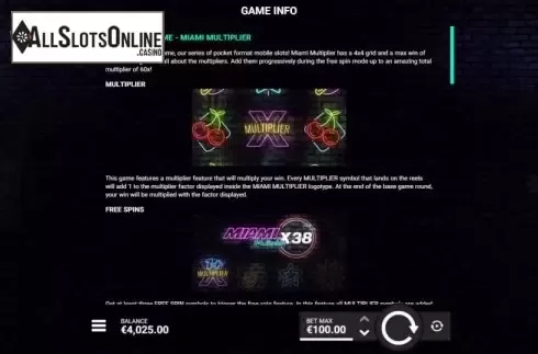 Features. Miami Multiplier from Hacksaw Gaming