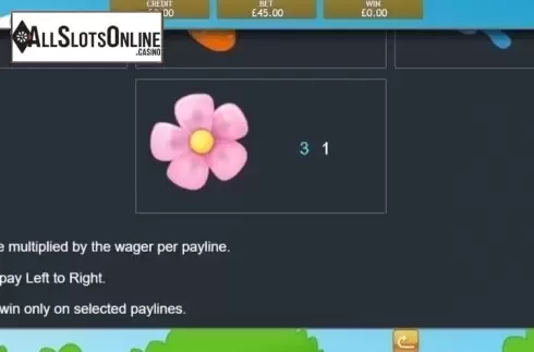 Paytable. Money Bunny from Eyecon