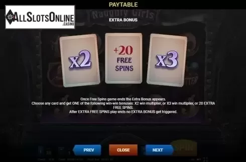 Paytable 3. Naughty Girls Cabaret from Evoplay Entertainment