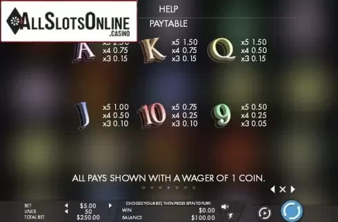 Paytable 4. Orion from Genesis