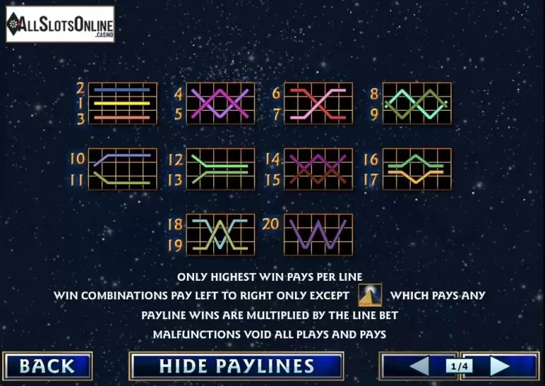 Paytable 2. Pharaoh's Secrets from Playtech