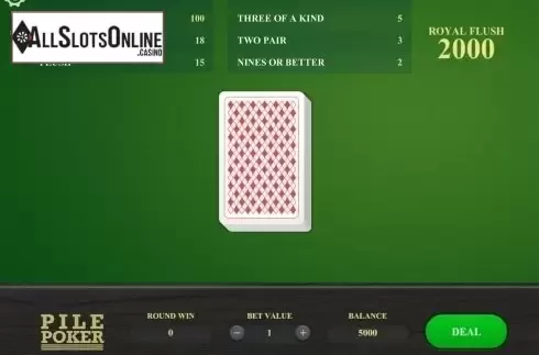 Reels screen. Pile Poker from Relax Gaming