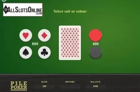 Gamble screen. Pile Poker from Relax Gaming