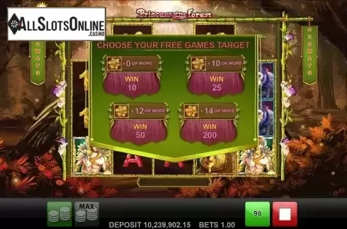 Bonus Game Pick object Screen