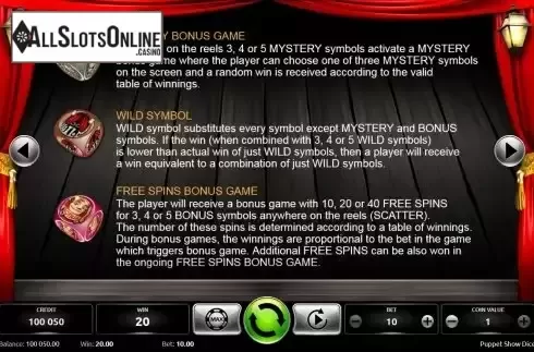 Features screen