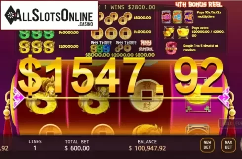 Win Screen. Quadruple Dragons from KA Gaming